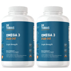 Dr. Tobias Omega-3 Fish Oil 2000mg Triple Strength bottle - front view