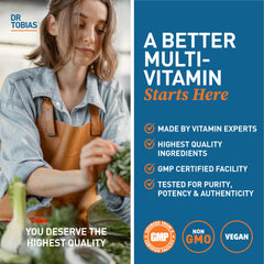 Vegan, non-GMO multivitamin symbol.