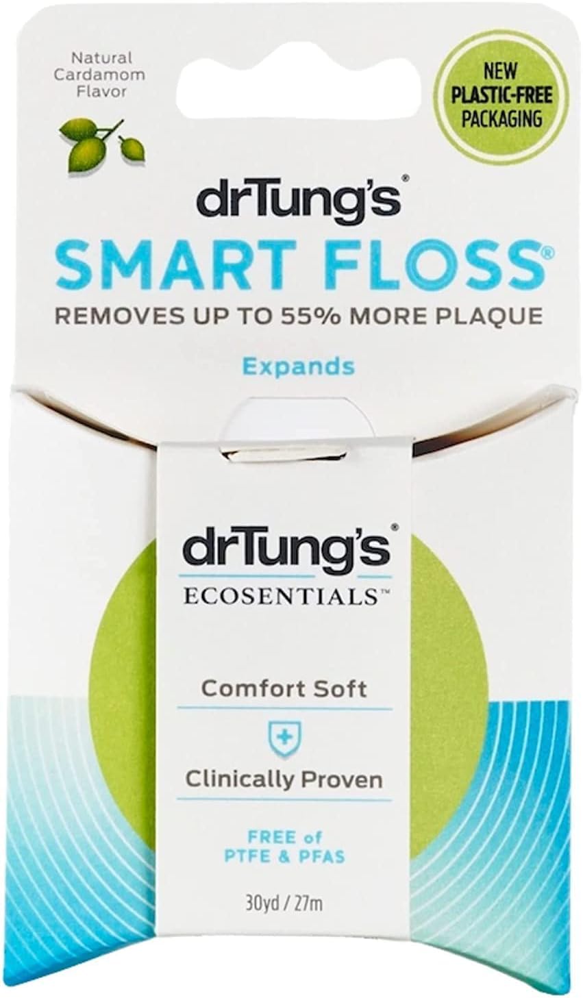 Front view of Dr. Tungs Smart Floss 30 yards case of 6