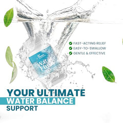Doctor-formulated, non-GMO water pills packaging