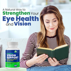 Ingredient list highlighting Bilberry extract, Glutathione, Vitamin A, Turmeric