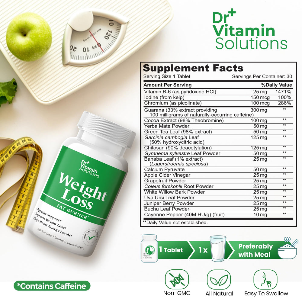 Front packaging of DR VITAMIN SOLUTIONS weight loss supplement