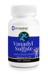 Bottle of Dr. WellMe Vanadyl Sulfate 10mg containing 100 tablets