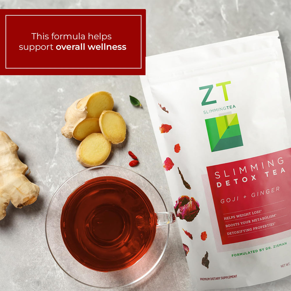 Dr. Zisman ZT Slimming Tea packaging box close-focus conveys gift-ready wellness.