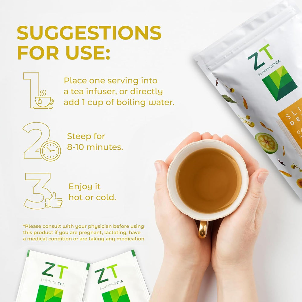 Dr. Zisman ZT Slimming Tea Garcinia Dreams packaging highlights detox and appetite cues
