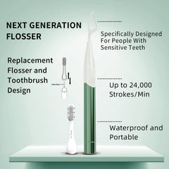 Travel-ready compact flosser for on-the-go cleaning