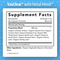 USDA Organic seal and label on VaxClear bottle