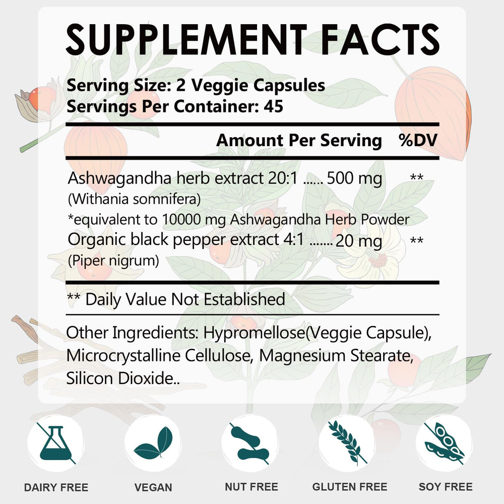 DR.YES Ashwagandha 500mg bottle showing capsules