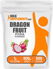 Dragon Fruit Extract powder bottle and scoop
