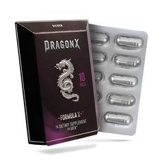 DRAGONX Silver bottle front showcases fast-acting stamina support