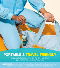 Vegan, gluten-free, non-GMO, keto-friendly electrolyte powder packaging