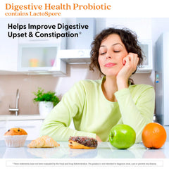 Ingredients listing shows Lactospore Bacillus coagulans