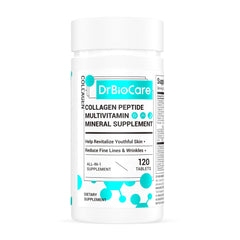 DrBioCare Collagen Peptides for Women bottle with 120 tablets - Made in USA