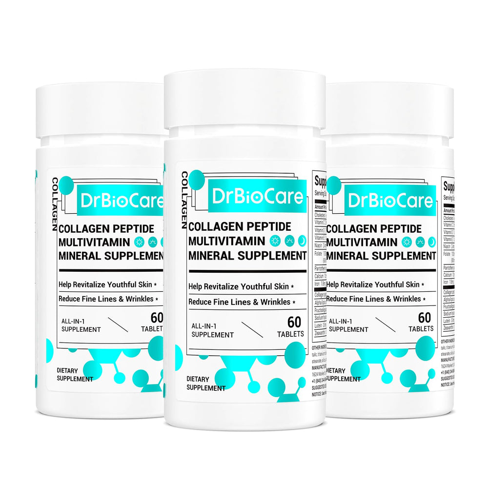 DrBioCare Collagen Peptides for Women bottle with 180 tablets