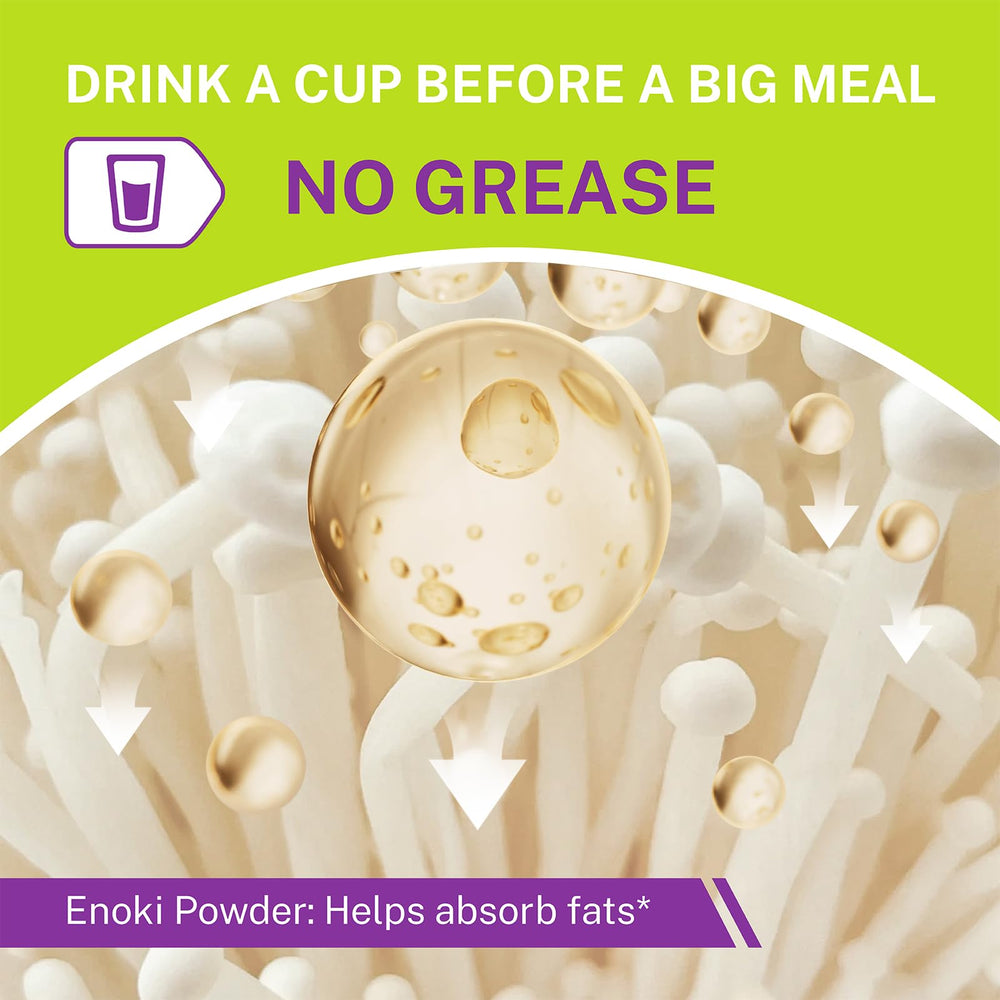 DrBioCare prune-flavor tea cup suggesting daily digestion routine