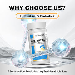 DrBioCare L-Carnitine Probiotics capsules deliver energy support and gut health in one daily capsule.