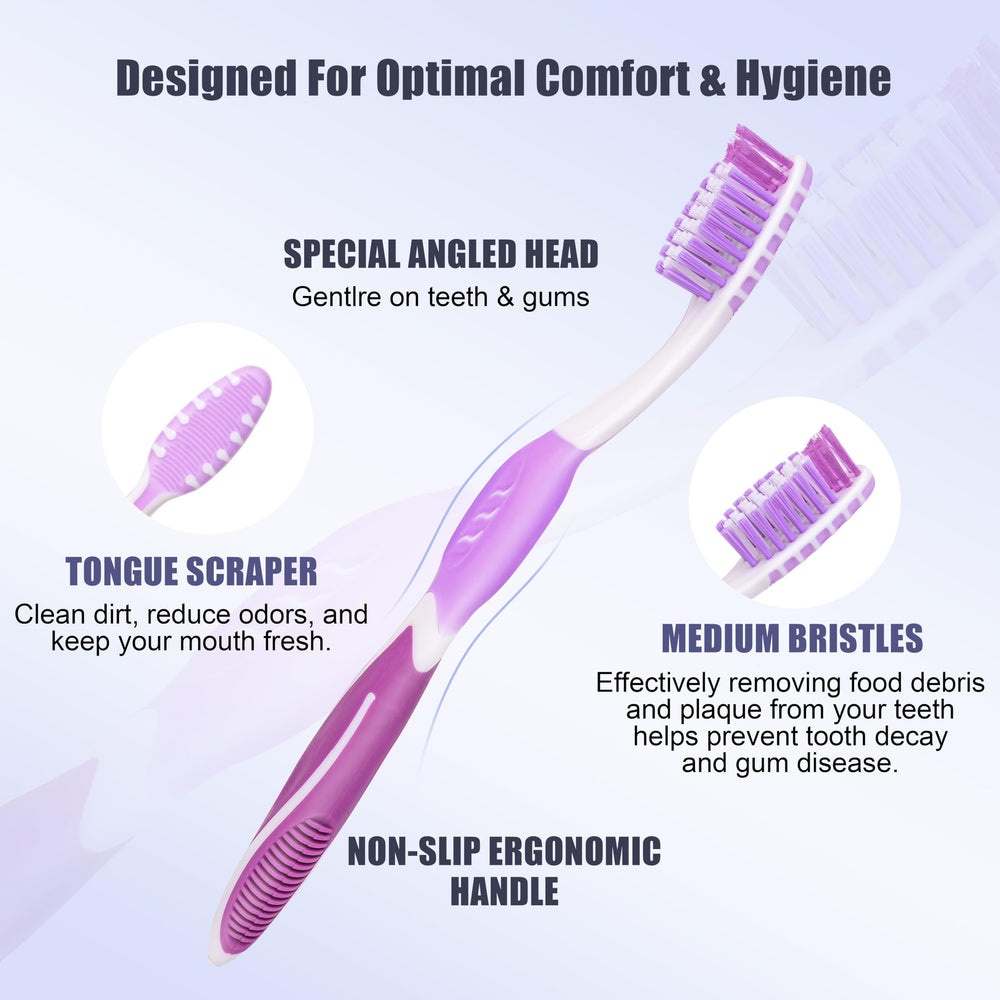 Close-up of toothbrush head showing tongue scraper on back