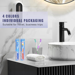 Assorted color toothbrushes for adults in a travel set