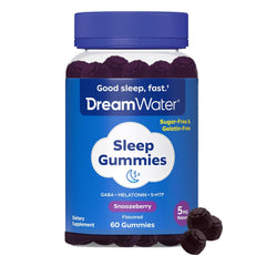 Dream Water Snoozeberry Sleep Gummies bottle on white background