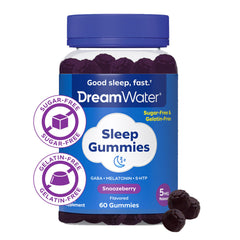 Close-up concept of Dream Water SleepStat blend ingredients Melatonin, GABA and 5-HTP