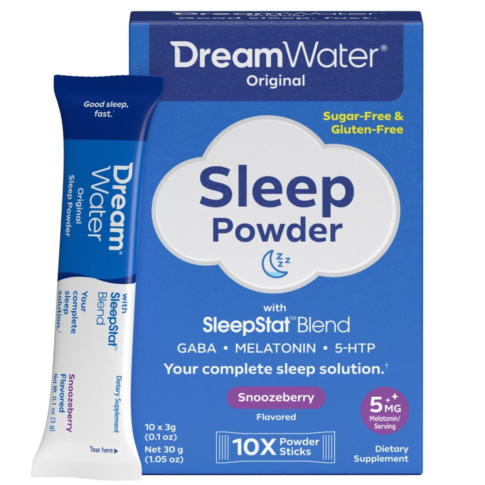 Dream Water Snoozeberry Sleep Powder box and sticks