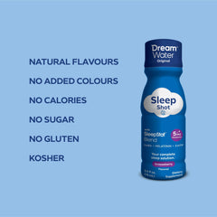 Close-up of Dream Water Snoozeberry ingredients on label