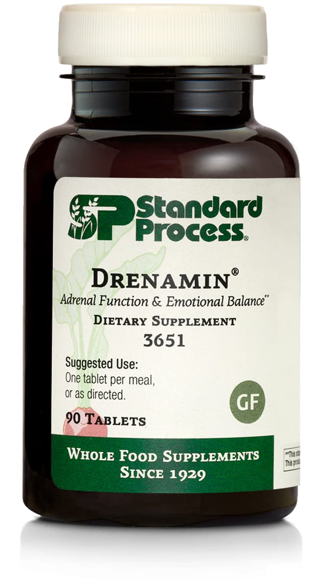 Drenamin adrenal support tablets bottle label