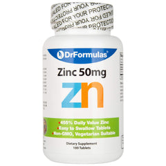 DrFormulas Zinc for Acne 50mg label