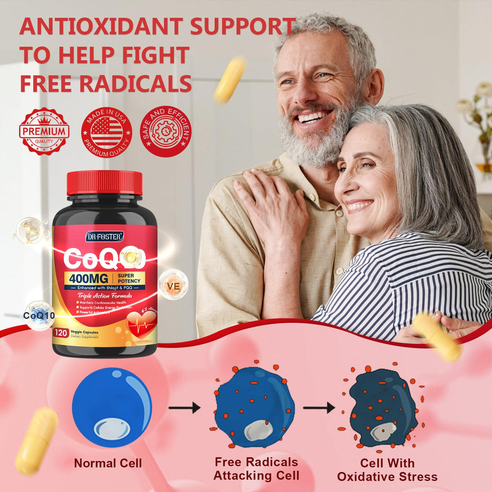 Non-GMO, gluten-free CoQ10 supplement ingredients label