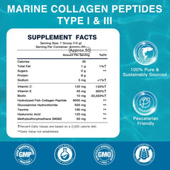 Serving scoop and unflavored collagen powder
