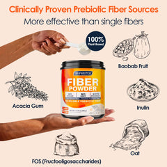 Measuring scoop with 5g serving of soluble fiber powder