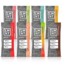 LMNT Zero Sugar Electrolytes Sample Pack 8-count box front view