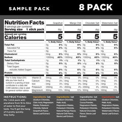 Close-up of LMNT Zero Sugar Electrolytes label showing sodium 1000 mg per stick