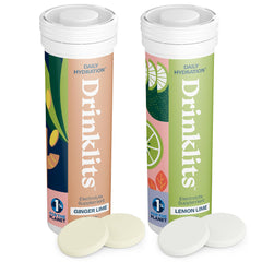 Drinklits Ginger-Lime tubes front for on-the-go hydration with zesty flavor.