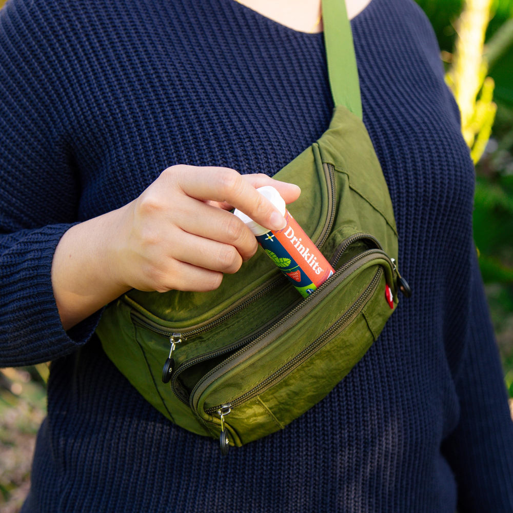 Drinklits gluten-free label on packaging communicates allergen-friendly hydration option.