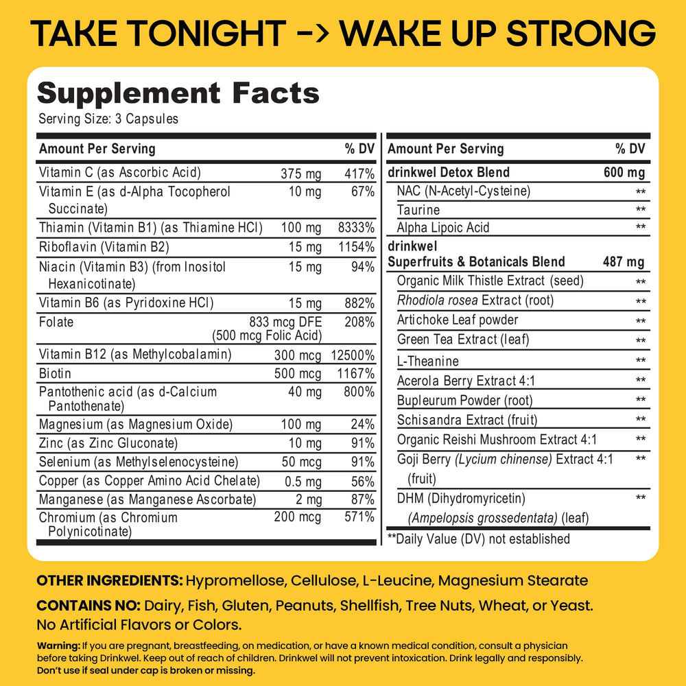 3rd-party testing and quality assurance certificate for Drinkwel Better Mornings