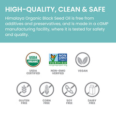 Drip-free pour spout on Himalaya black seed oil bottle