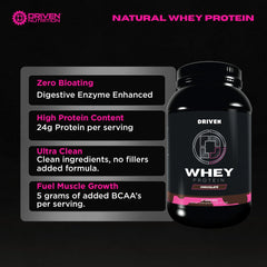 Driven Nutrition whey with added BCAAs supports recovery and daily protein intake