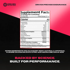 Driven PREWOD flavors blazin cherry and island charge in bottle display