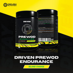 Driven PREWOD scoop ready to dispense illustrating stimulant-free performance support