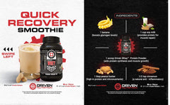 Driven WHEY Cinnamon Roll shake as a convenient busy-day protein option.