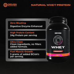 Driven WHEY BCAAs Digestive Enzymes close-up showing enhanced digestion cue.