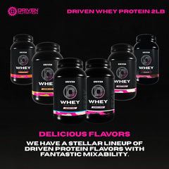 Driven WHEY digestive enzymes label highlights absorption benefits