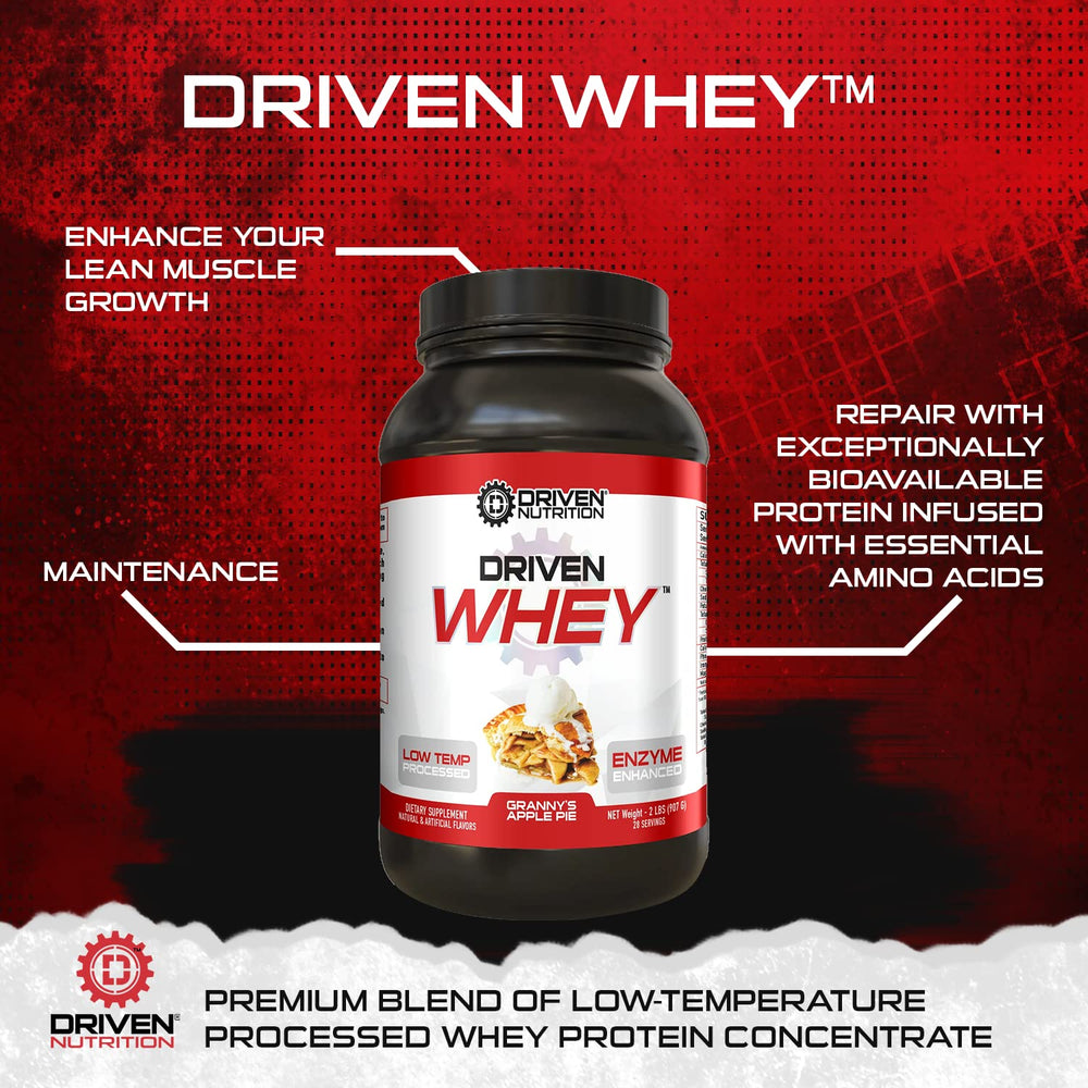 Driven WHEY banana pie pouring demonstrates smooth mixability for quick shakes.