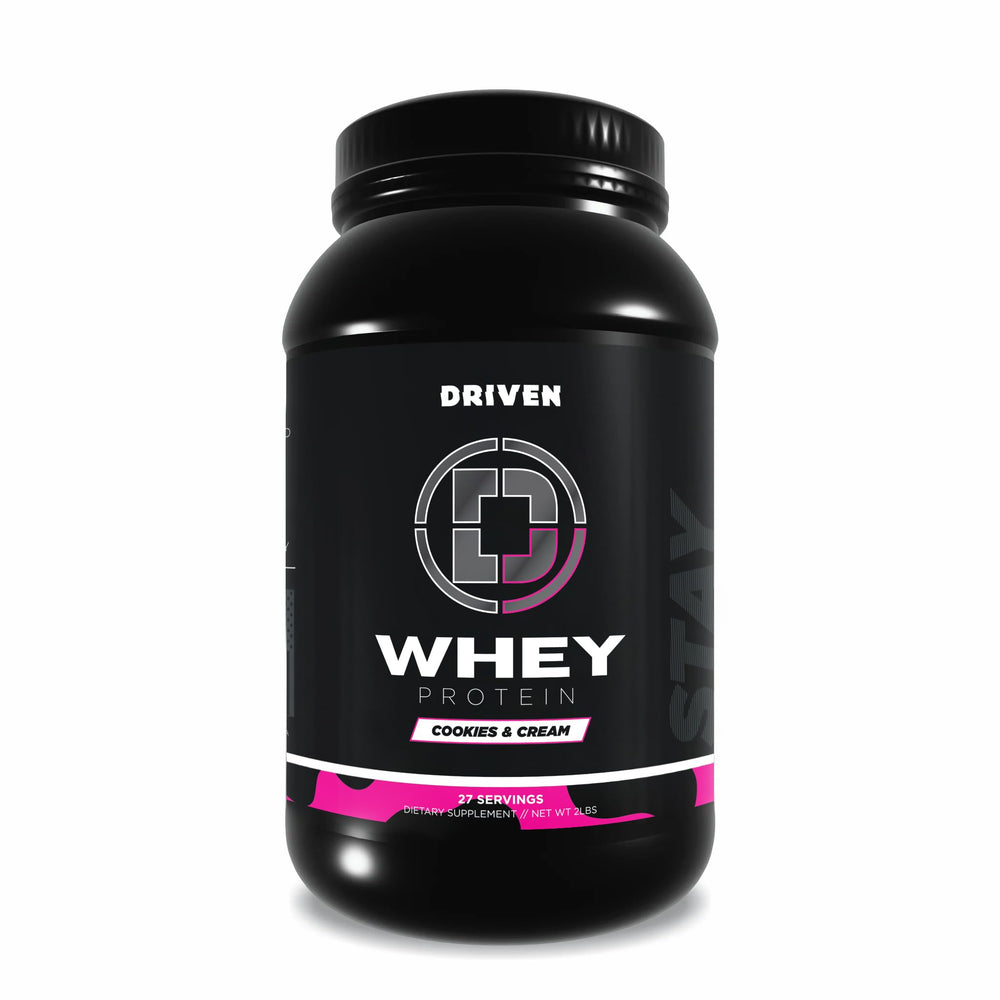 Driven WHEY tub front Cookies Cream for post-workout protein