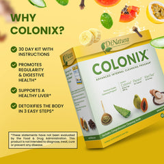 DrNatura Colonix Kit powder scoop showing psyllium husk powder for cleansing