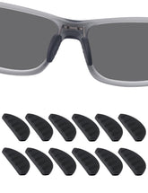 Drogo 6 pairs black silicone nose pads for eyeglasses - front view