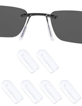 Drogo 12mm clear rectangle silicone eyeglass nose pads - front view