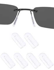 Drogo 12mm clear rectangle silicone eyeglass nose pads - front view