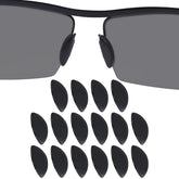 DROGO 8 pairs silicone eyeglass nose pads 15mm x 7mm black D-shape close-up